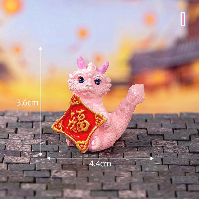 Cute Mini Dragon Figurine 2023 Year Of The Dragon Ornament Micro Landscape Decoration Dollhouse Miniature Toy