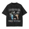 Gym Skull Print Washed T-Shirt Fashion Cool To-Do Sea Por Las Senoras Summer T-Shirt Aesthetics Simple Casual Gothic Top