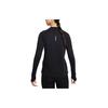 Nike Solid Color Fleece Crew Neck Logo Thumb Hole Long Sleeve T-Shirt Women Tops Black DD6780-010