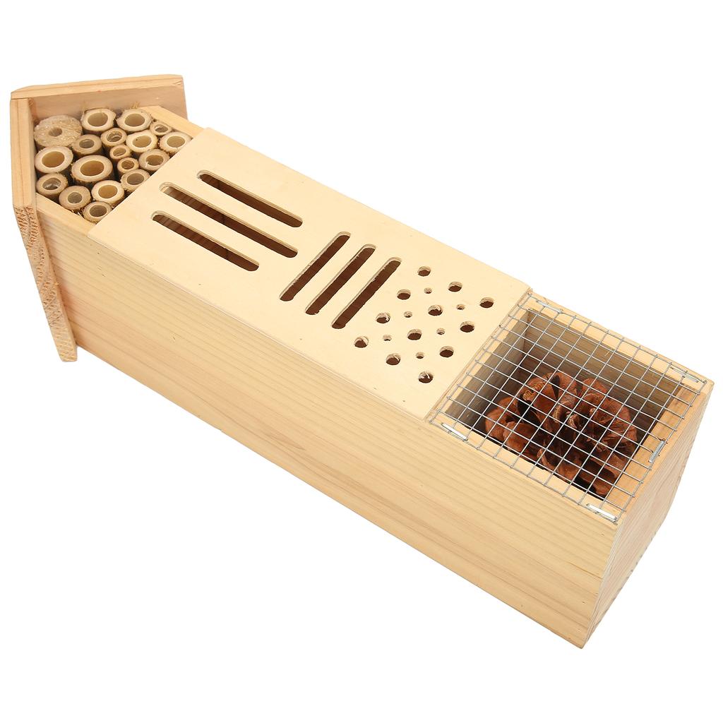 Holz Insektenhaus Hängendes Bienenhotel Nester Unterschlupf für Zuhause Outdoor Gartenzubehör
