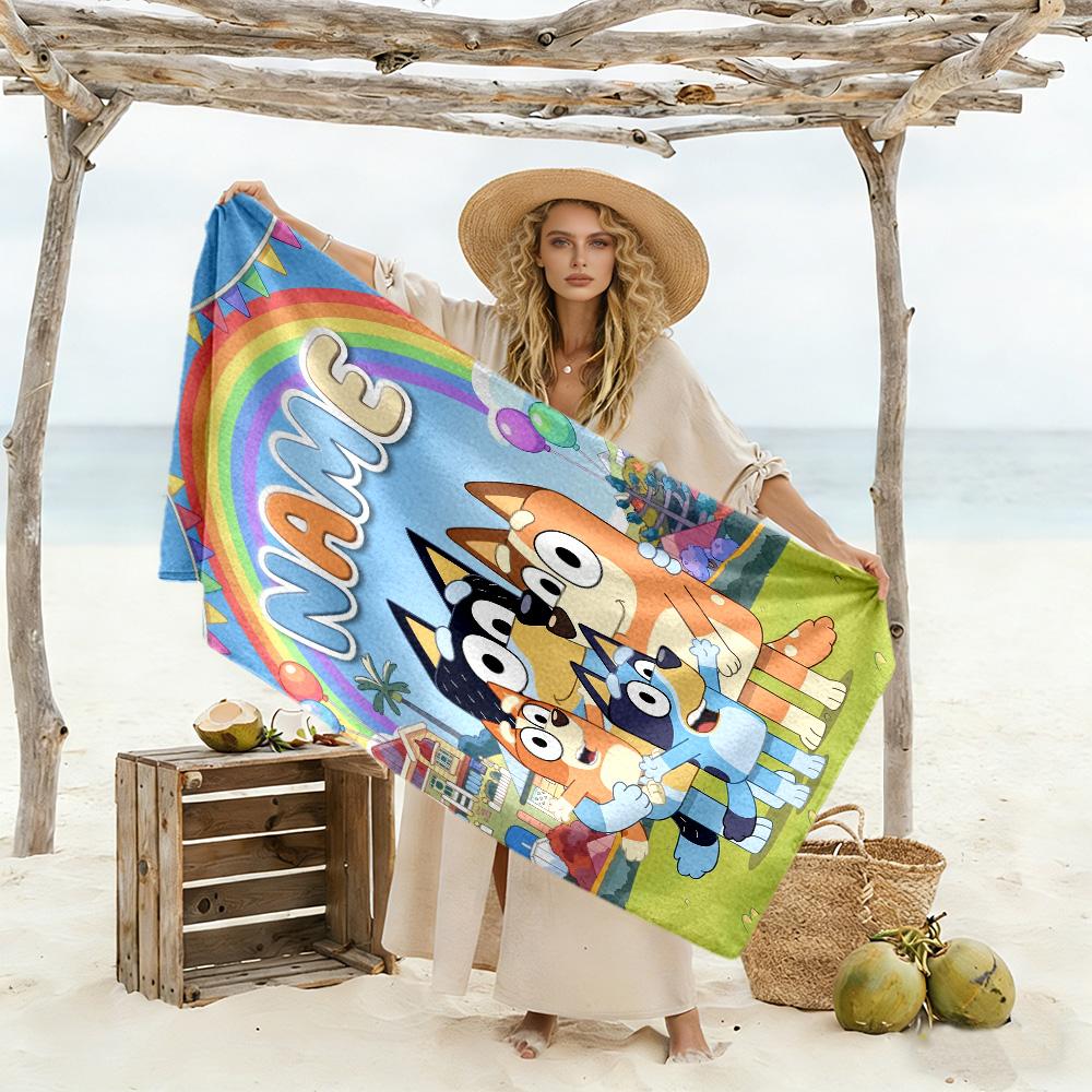 Rainbow Friends Adventure Customizable Name Beach Towel High Absorbency & Quick-Dry Portable for SwimmingBeachCamping Travel Beach AccessoriesGym