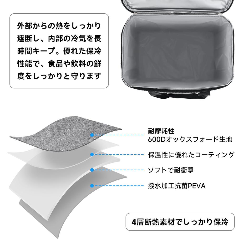 Large Capacity Cooler and Keeps Food Cold and Warm for Outdoor Sports Cherry Blossom and BBQs To 30L Bag, 4-Layer Insulated, Leak-Proof, Foldable,