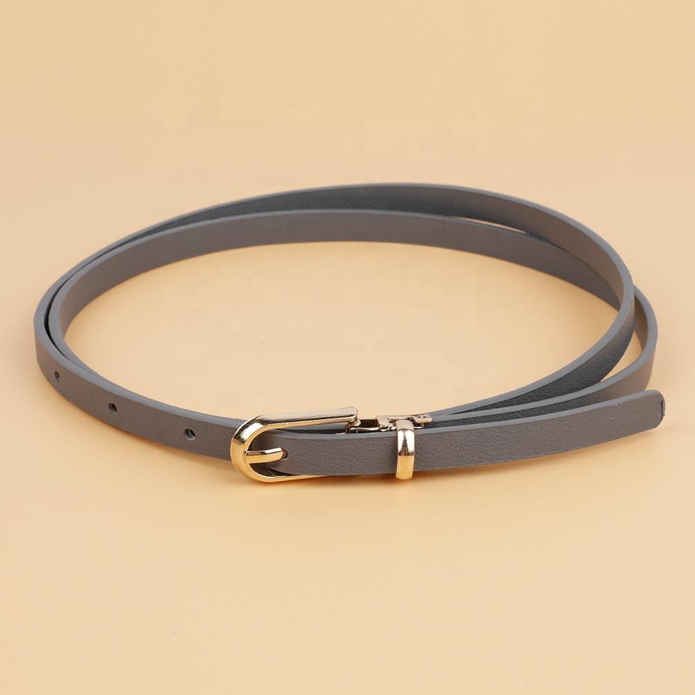 Cheap Korean Style Multi-color Ladies Thin Steel Pin Buckle PU Leather Skinny Belt