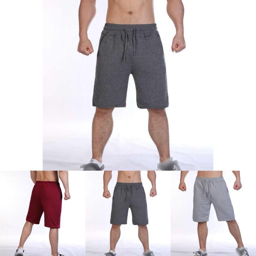 Soft Casual Drawstring Mens Shorts Plain Athletic Running Training Bottoms