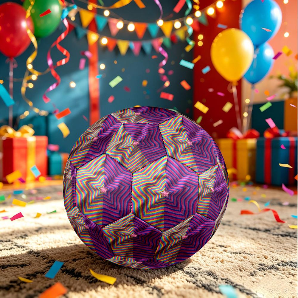 1pc Colorful Star Theme Soccer Ball Football, Size 5, Lightweight PVC, Outdoor Training Soccer Ball,Gift j6146 Size 5