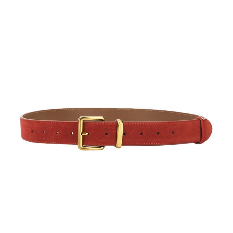 Women's Fashion Simple Versatile Suede Leather Waist Belt with Jeans Decoration