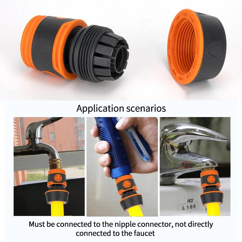 Garden Hose Quick Connector 1/2 3/4 3/8 1 Inch Pipe Tap Coupler Stop Water Connector 18/16mm Repair Joint Irrigation Pipe System