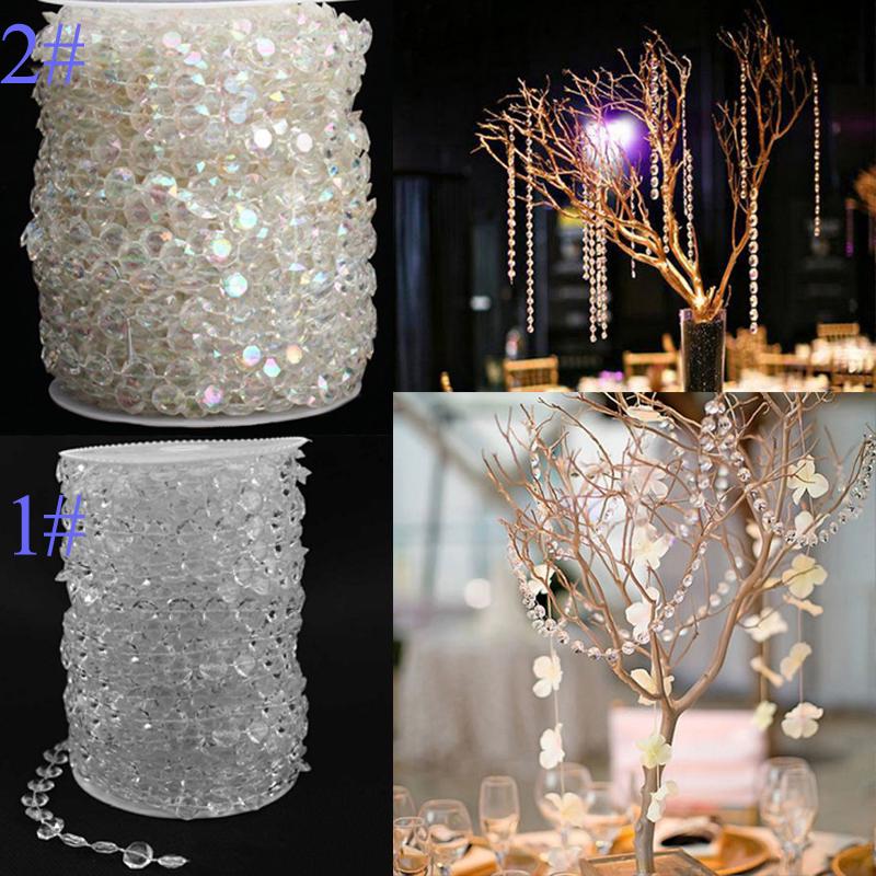 Garden Diamond Hot 10m Xmas Clear Party Wedding Diy Curtain Bead Strand Acrylic
