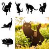 Eisenkunst Schwarze Katze Gartenstatue Silhouette Skulptur Außengarten Hinterhof Dekoration Wasserdichte Katzenfigur Hofkunst