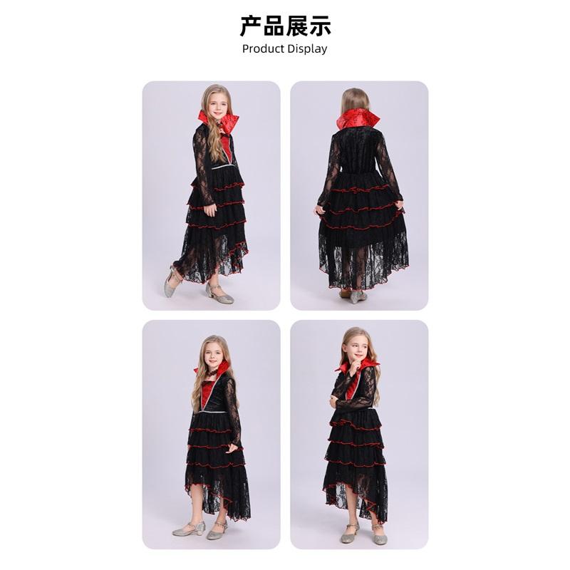 Halloween Cosplay Vampire Costume, Girl Character Dress-up Party Costume, Witch Dress