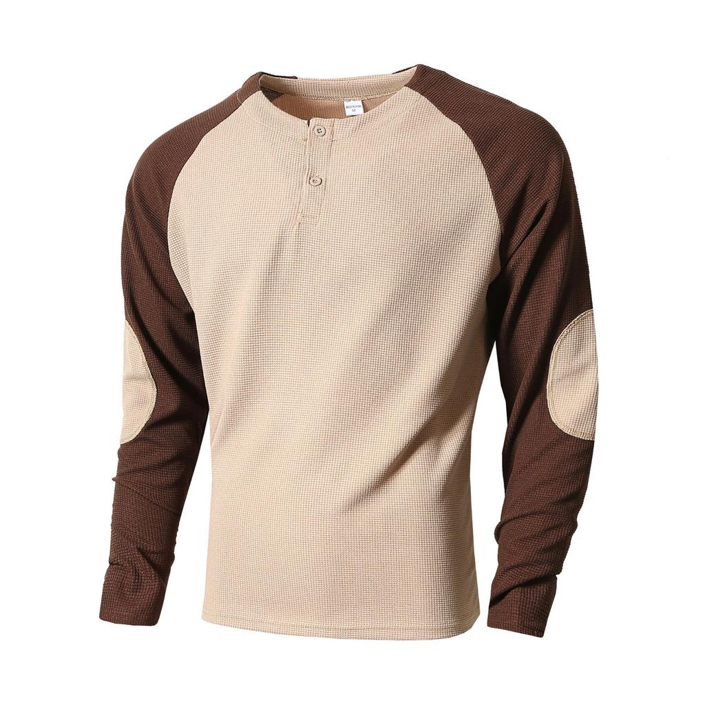 Męski Sweter Sportowy Fitness Casual Wiosna Jesień Blok Kolorów Kratka Blok Kolorów Okrągły Dekolt Wygodny Przyjazny dla Skóry Oddychający Top