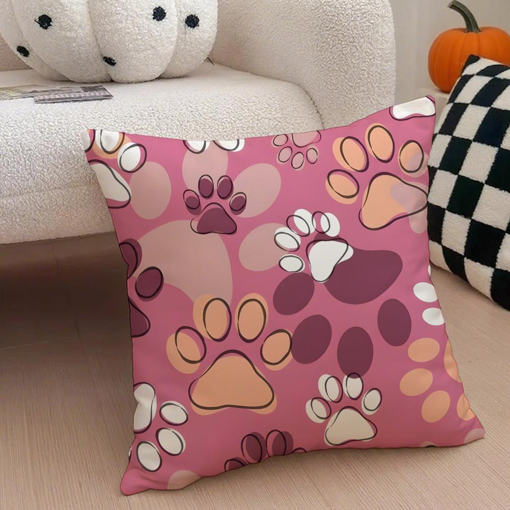 Schattige Hondensporen Huisdier Stijl Kussenhoes Sierkussenhoes Verborgen Knop Duurzaam Polyester Stoelkussen