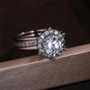 Classic 925 Sterling Silver Bridal Engagement Wedding Rings AAA Dazzling Cubic Zirconia Hot Sale Timeless Style Female Jewelry