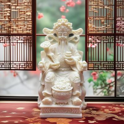 Yuanbao Ruyi Wealth God Small Statue Chinese Wealth Attracting and Evil Warding Ornaments Home, Room, Office Decoration, Statue