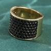 Vintage Inlaid Black CZ Women's Ring Creativity Gold Color Geometry Daily Wear Party Jewelry Anniversary Gift