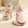 Thin Cat Flower Edge Vest Cherry Pattern Pet Shirt Cute Cat Pullover  Pet Clothing