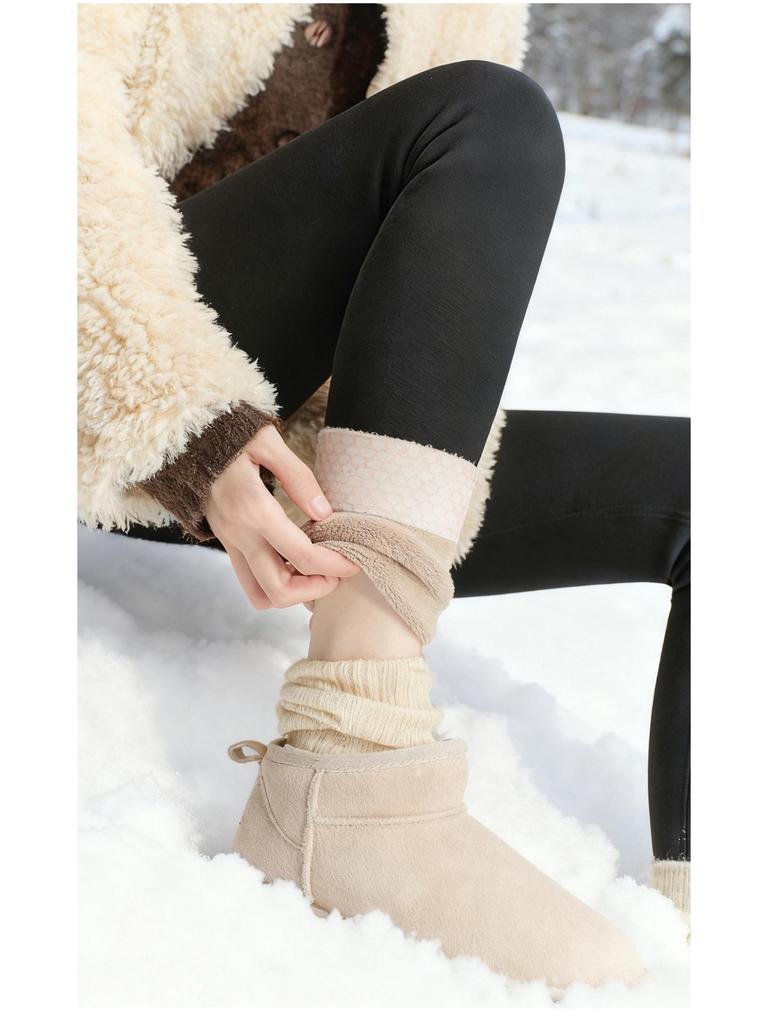 Women's Fleece-Lined High-Waisted Yoga Pants: Plus Size, Butt Lifting, Tummy Control, Body Shaping, Perfect for Autumn and Winter.