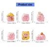 PVC Mini Pig Figurine Handmade Craft Lucky Charm Desktop Car Interior Decors Table Top Mini Garden Arrangements