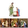 Weihnachtskrippe Dekorationen Set Krippe Heilige Figuren Harzfiguren für Zuhause Schlafzimmer Wohnzimmer Statue Ornament