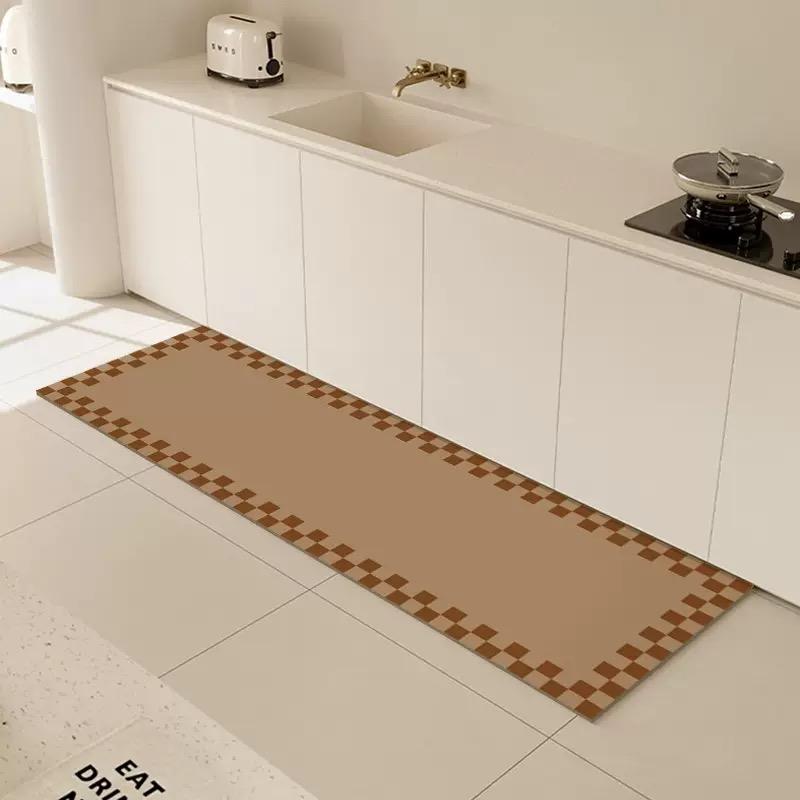 Simple Kitchen Carpet Water Absorbent Anti-Slip Long-Strip Bathroom Floor Mat Balcony Floor Mat Home Decoration