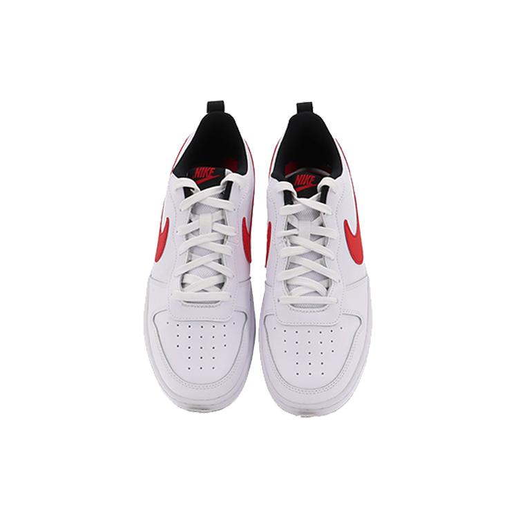Nike Court Borough 2 Low White University Red GS BQ5448-110