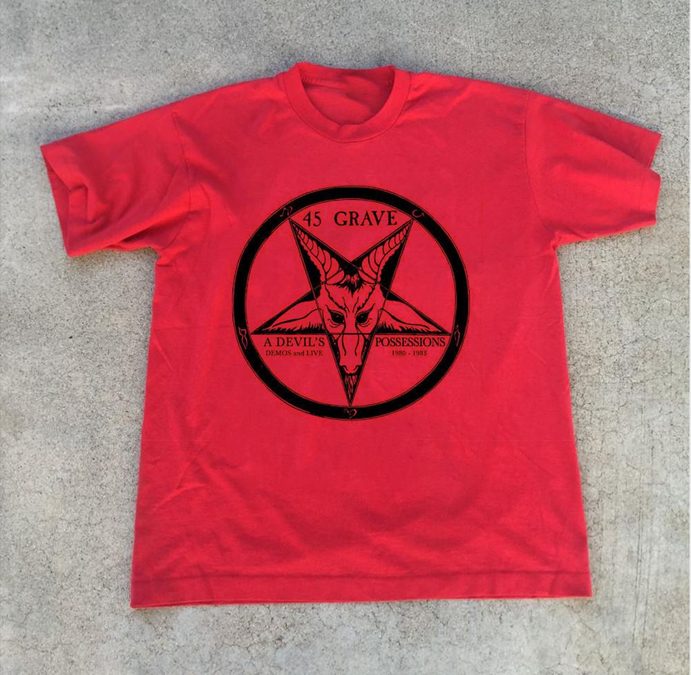 

45 Grave - A Devil’s Possessions Short Sleeve Red All Size Shirt HH20 Unisex T-Shirt XXXXL