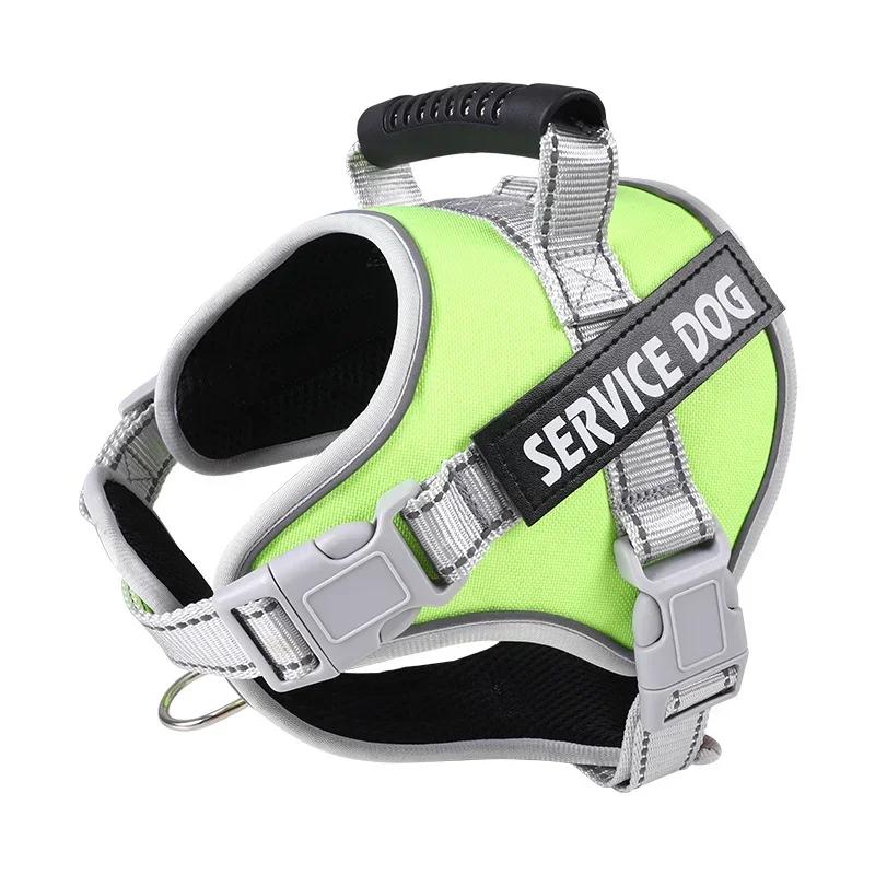 Service Dog Harness with Custom ID Tag Adjustable Dog Harness Dog Vest Leash for Large Dogs Outdoor Dogs Training Accessories