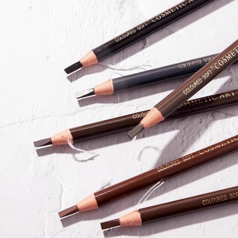 Waterproof Eyebrow Pencil with String, Fine Tip & Carving Knife for Beginners - Natural & Sweatproof.