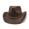 Suede High-End Top Hat, Retro Cowboy Hat For Men And Women, Western Tibetan Famous Cow Head Felt Hat