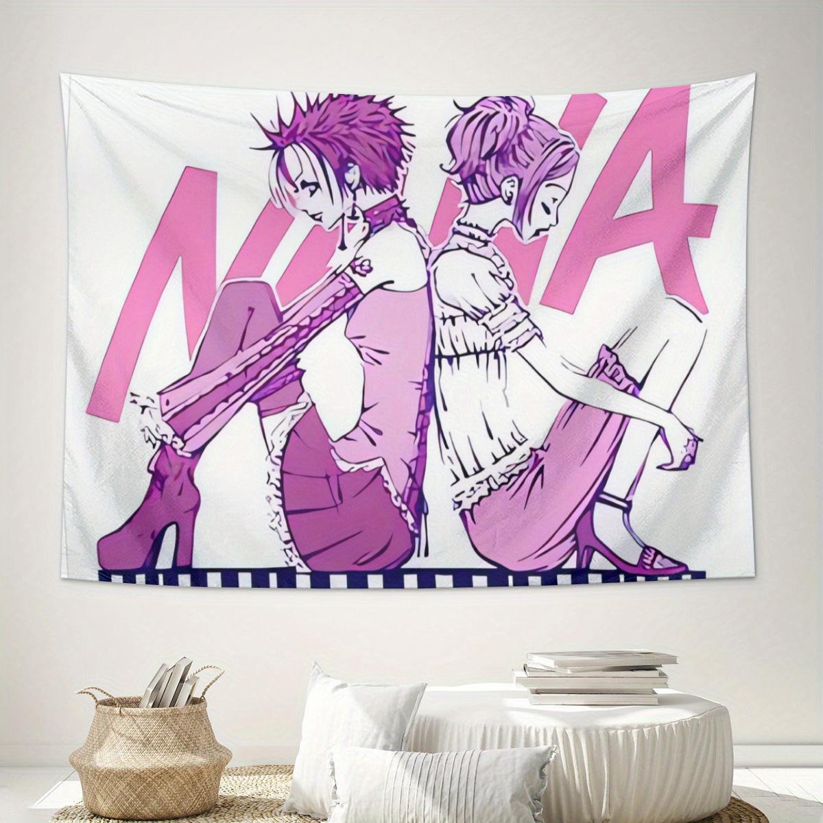 

ZLIENSZUS Anime NANA Wall Tapestry Vibrant Pink Purple Character Art for Living Room Camping Decor 74x94cm(29x37in)
