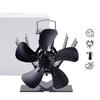 5 Blade Heat Powered Stove Fan Mini Fireplace Fan Log Wood Burner Eco-fan Quiet Fireplace Fan Heater Efficient Heat Distribution