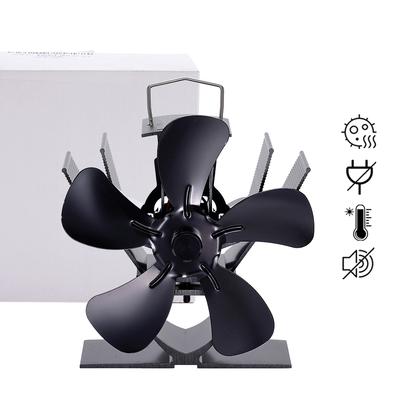 5 Blade Mini Stove Fan Heat Powered Fireplace Fan Log Wood Burner Eco-fan Quiet Fireplace Fan Home Winter Warm Heat Distribution