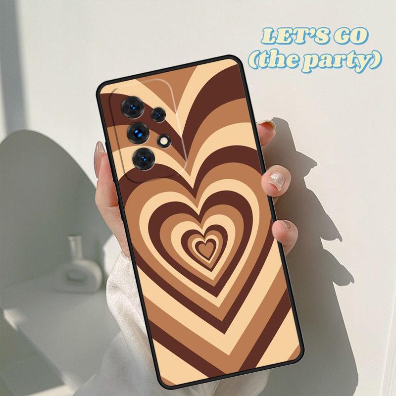 Latte Love Brown Heart Aesthetic phone case For Samsung Galaxy A42 A31 A40 A51 A71 A32 A80 A91 A52 A72 A20e A21S A50 A70 A11 A12