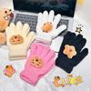 Cute Capybara Gloves Plush Coral Fleece Cold-Proof Gloves Five-Finger Gloves Student Winter Warmer Gloves Girly Christmas Gifts