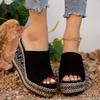 Big Size Women's Shoes One Strap Slope Heel Thick Bottom Sandals Fashion Sandals