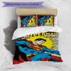 Superman Pattern Printed 3PCS Bedding Set, Soft Skin-Friendly Washable Duvet Cover & Pillowcases Set