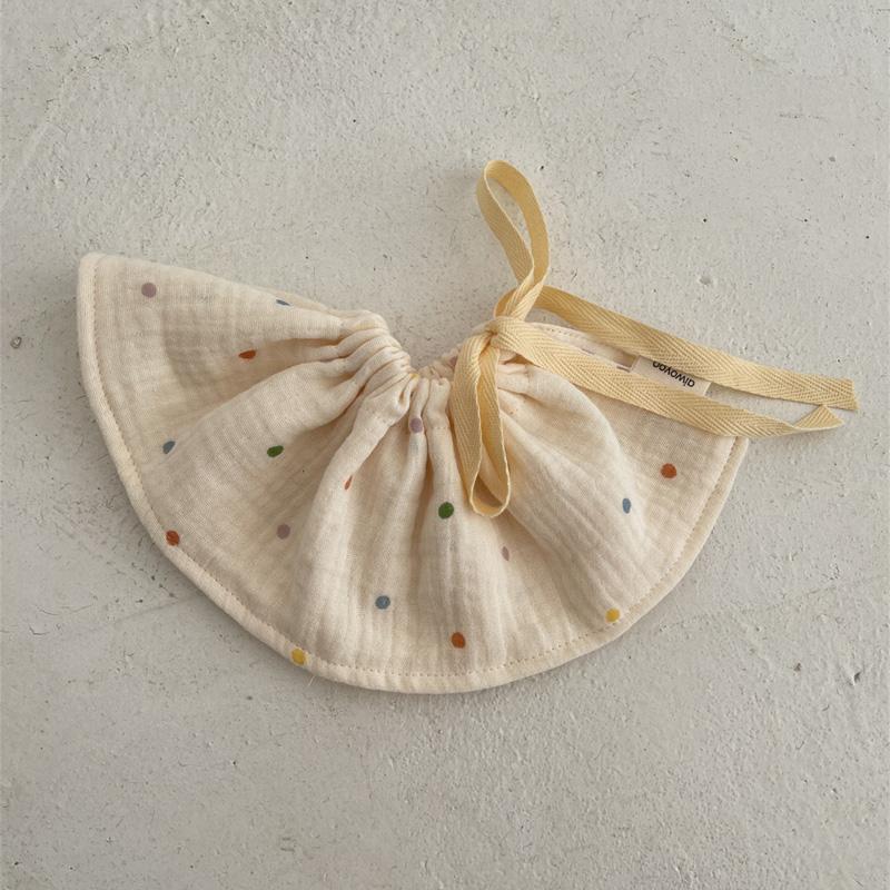 4Layers Cotton Gauze Baby Bibs Toddlers Newborns Printing Ruffle Feeding Burp Cloths Apron Baby Saliva Towel Drool Bib