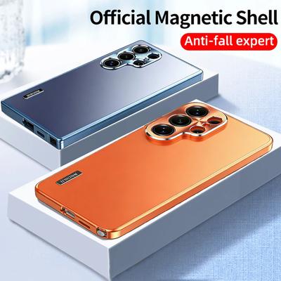 Luxusný kovový magnetický obal pre Samsung Galaxy S26 S25 S24 S23 S22 S21 Ultra Plus Titánový Hliníkový Plná ochrana objektívu Kryt na telefón