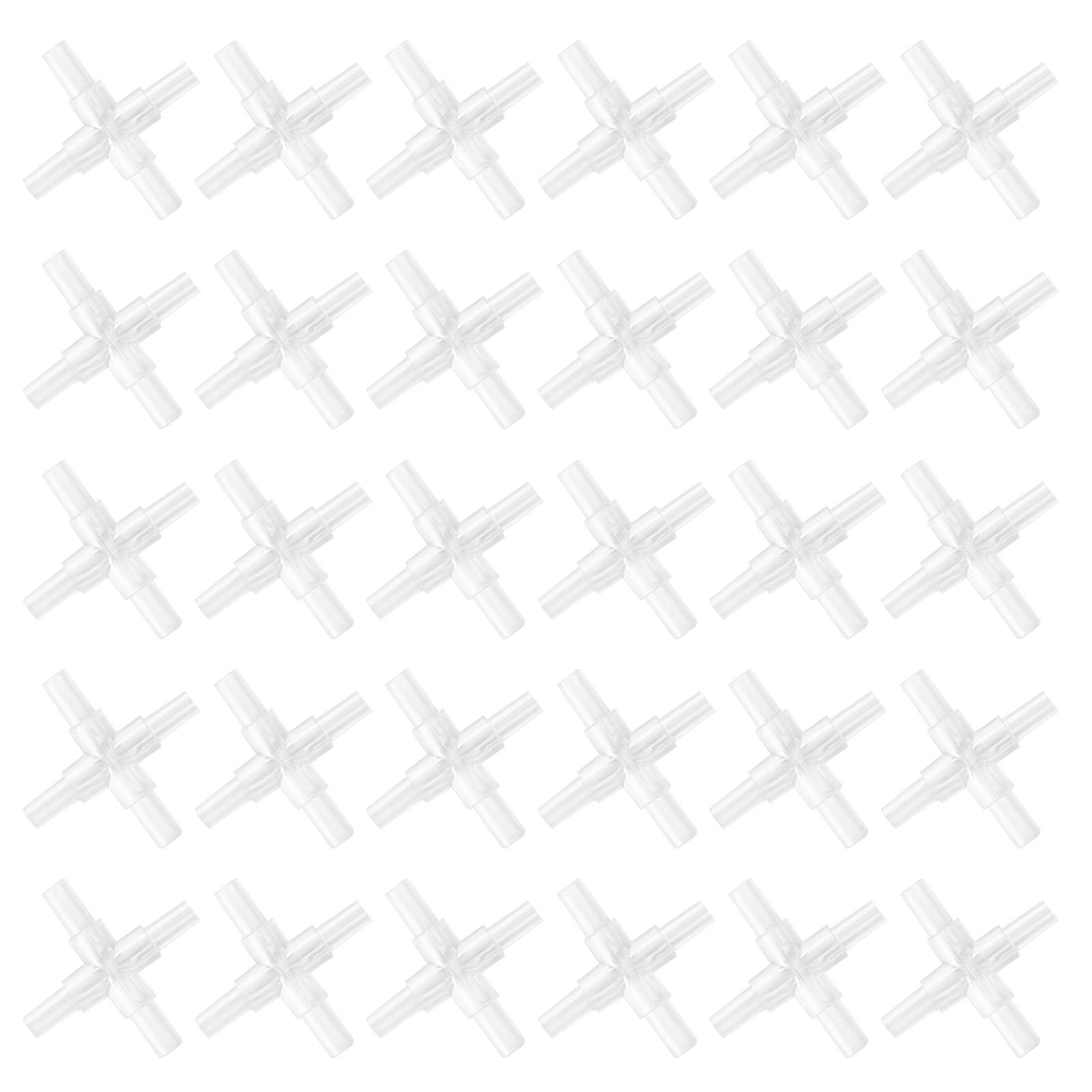 30 stuks 4MM Aquarium Vis Tank Lucht Slang Splitter L-vormige 3-weg 4-weg Adapter Connector Type 2