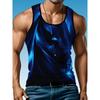 3D Printed Neon Lumen Line Graphic Tank  Abstract Print Tees Summer Casual Vest Oversized Sports Street Tops