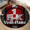 Cross Symbol Custom Name Round Area Rug Carpet Rug For Living Room Bedroom Sofa Playroom Decor Nonslip Floor Mat