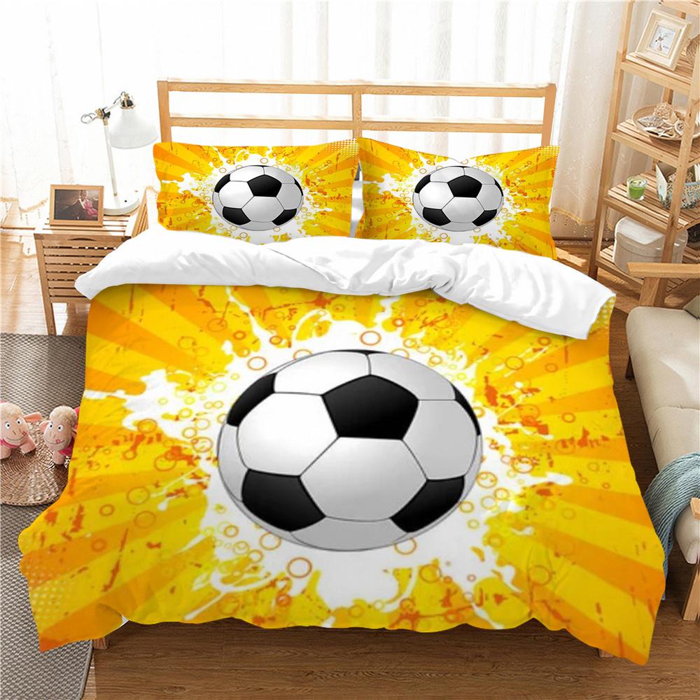 Heißer Verkauf 3D Fußball Druck Bettbezug-set Mode Bettwäsche Set Kinder Bettwäsche Anzug Einzel Größe Doppel Größe Schlafzimmer Dekor