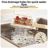 2 in 1 Vegetable Drain Basket Foldable Handle Food Storage Container Water-Filtering Basin  Picnic