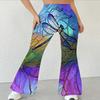 Women's Casual High Waist Flare Pants, Leopard Print Streetwear Bell Bottom Trousers