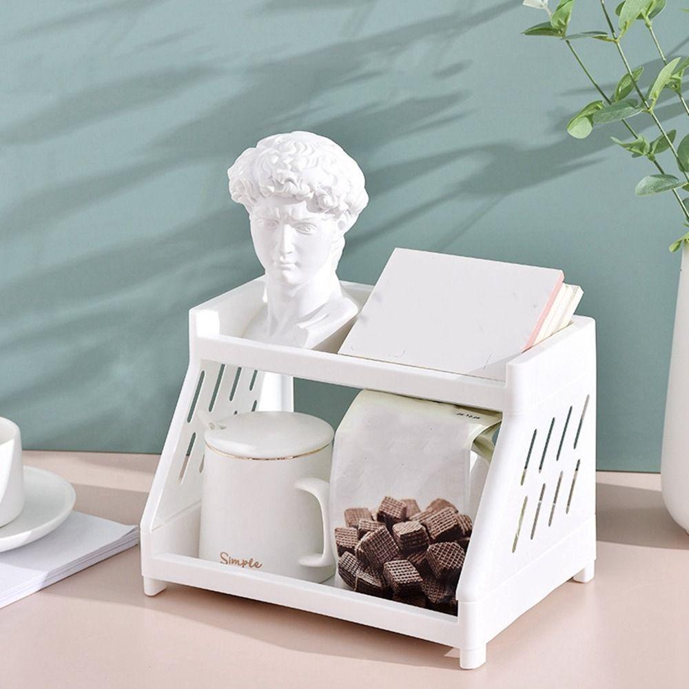

Detachable Double-layer Organizer Plastic Sundries Finishing Rack Stationary