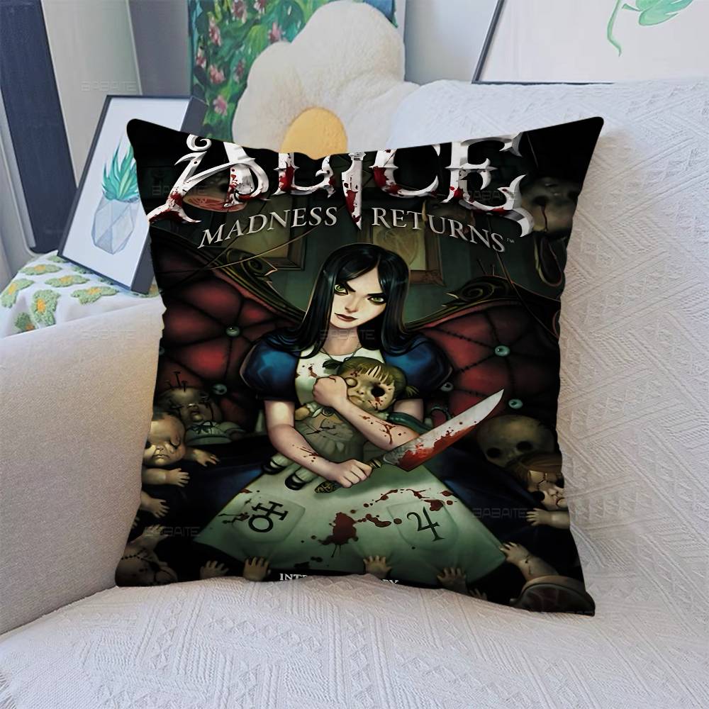 A-Alice M-Madness R-Returns Cushion Cover Car Throw Pillow Case For Sofa Car Christmas Gift 40X40Cm 45X45Cm
