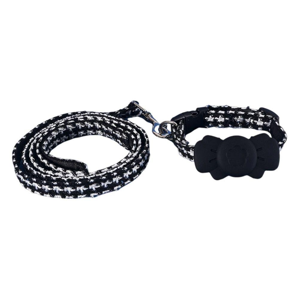 Adjustable Dog Cat Positioning Tracker Collar Cover Bow Tie Pet Leash  For Airtag Tracke