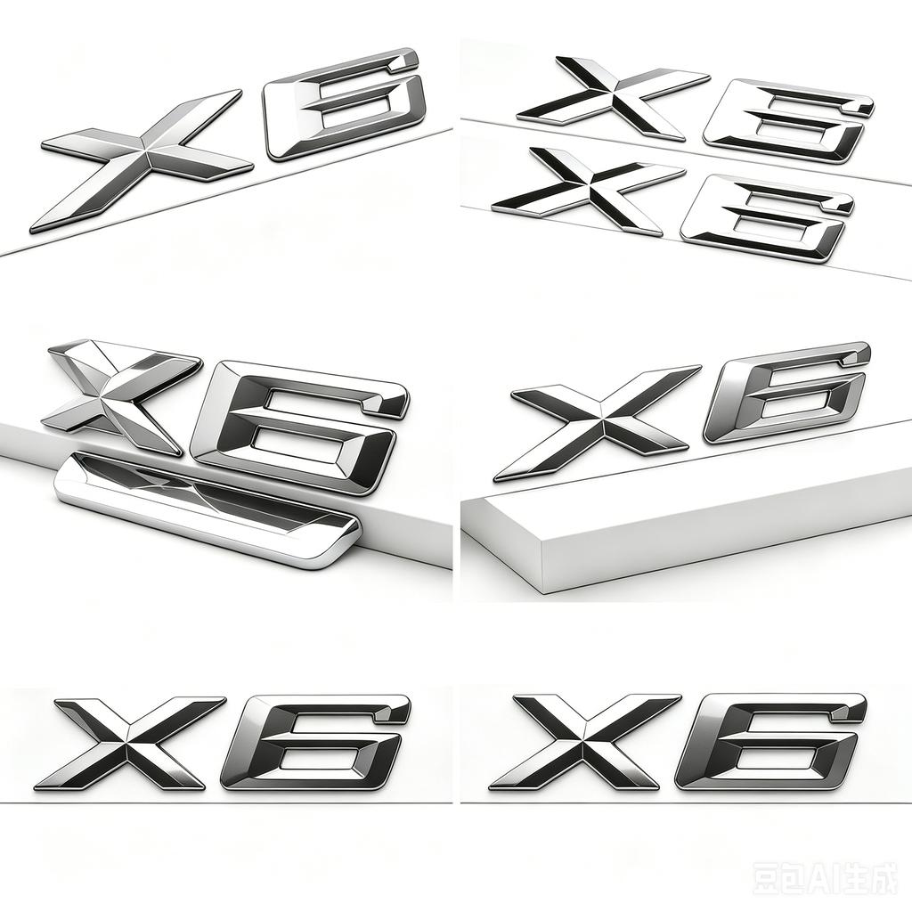 3D ABS Black Chrome Letters For Cars Rear Trunk Emblem Badge For X6 Logo BMW X6 E71 F16 E72 G06 Stickers Lettering Accessories GP6