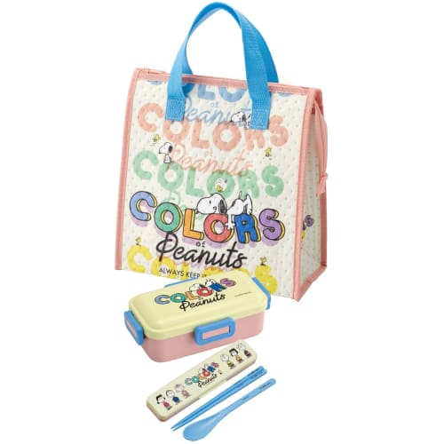 Skater Bento Box, 530ml, Antibacterial, Snoopy, Peanuts Colors, Soft Filling, Dome-Shaped Lid, Made In Japan, PFLB6AG-A