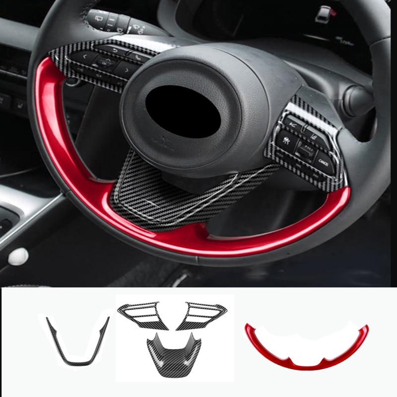 For Toyota Yaris /yaris Cross    CarbonFiber Car Steering Wheel Panel Cover Trim Decorate Frame Sticker Accessories